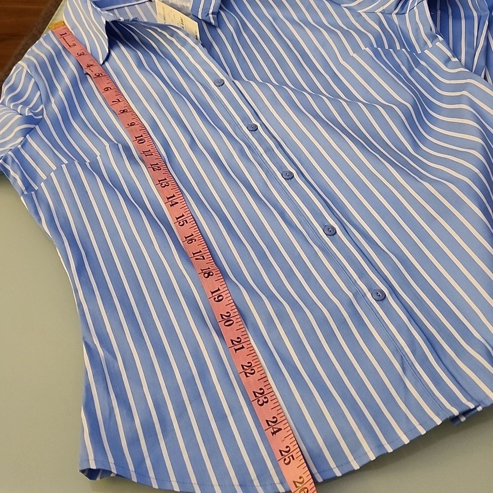 Express Button Down Tailored Fit Cufflink Blouse Size 14 - Picture 7 of 7